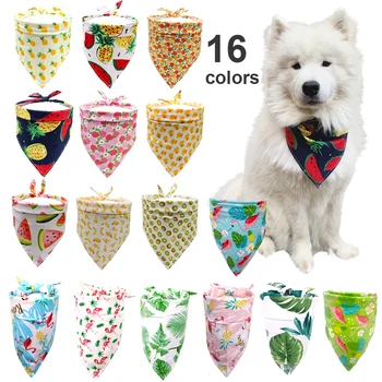 

Fruit Print Pet Dog Bandana Adjustable Cotton Dog Small Dog Cat Printed Scarf Bibs Puppy Bandanas Dog Grooming Pet Supplies