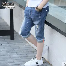 Детская одежда в Корейском стиле; коллекция года; летняя одежда; стиль; джинсы для мальчиков; брюки средней длины; детские летние шорты; Модная одежда для больших мальчиков