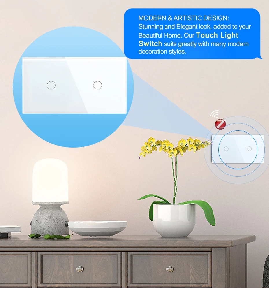 bseed zigbee parede interruptores de toque duplo sem fio interruptor sensor wi fi inteligente tuya app inteligente google alexa