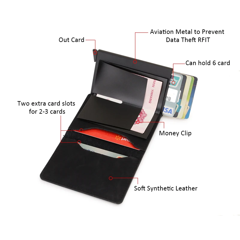 DIENQI Rfid Блокировка кожаный держатель кредитной карты мужской Умный кошелек