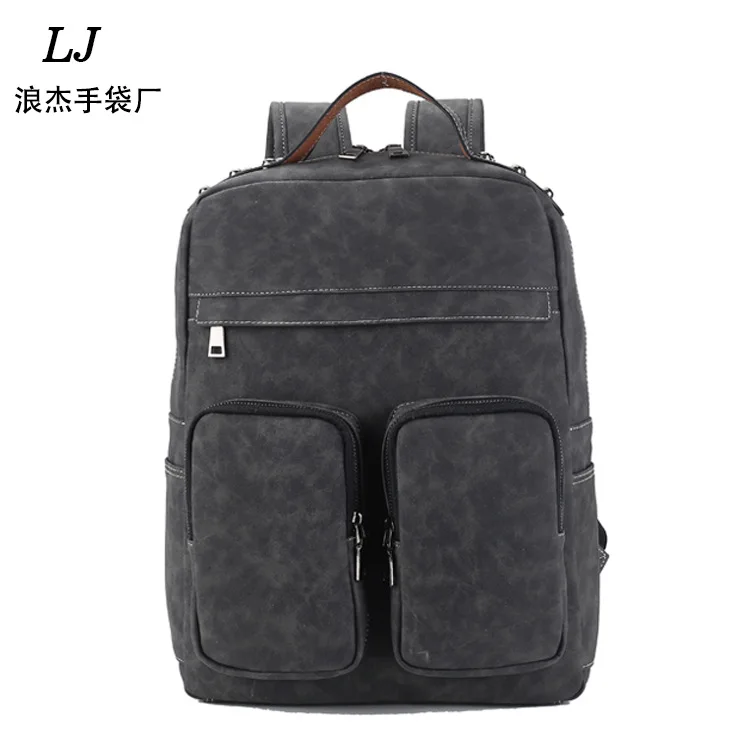

Backpack2019 Dull Polish PU Backpack Men Leather Backpack Middle School Students School Bag Computer