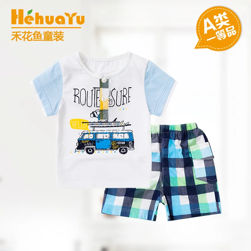 

CHILDREN'S Suit 2017 BOY'S Clothes with Short Sleeves Two-Piece Set Baby Summer Clothes Children Summer Set Men's