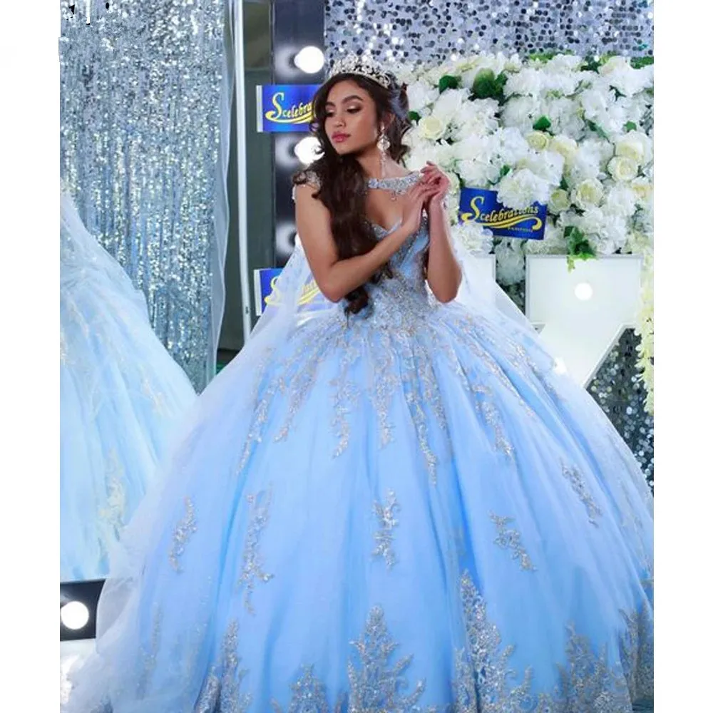 light blue quinceanera dress