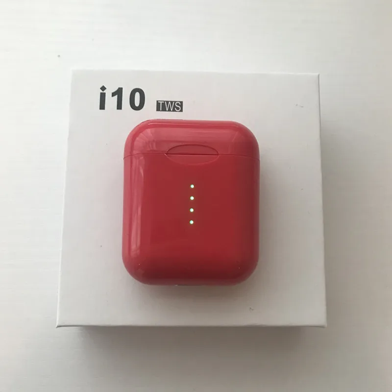 Оригинальные i10 TWS беспроводные наушники Bluetooth 5,0 наушники сенсорное управление Тип C Беспроводная зарядка HiFi Музыка 3D звук наушники - Color: i10 pink
