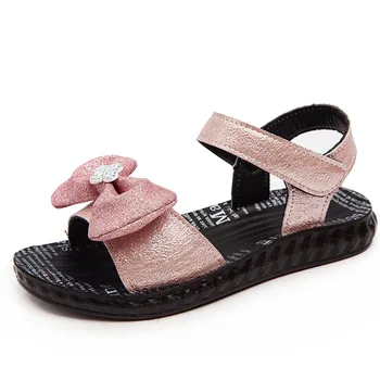 

Kids Sandals Girls Giltter Bowtie Girls Shoes Summer Children Shoes Soft Fashion Little Kids Beach Sandals Size 26-36