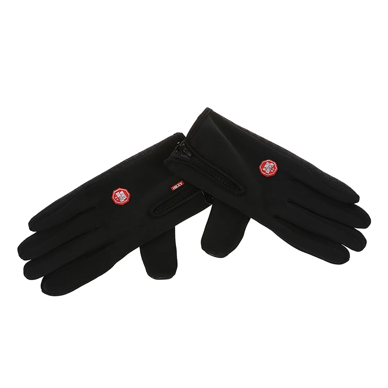 Unisex Touch Screen Fleece Thermal Winter Warm Gloves for Outdoor Cycling Skiing Hiking Black