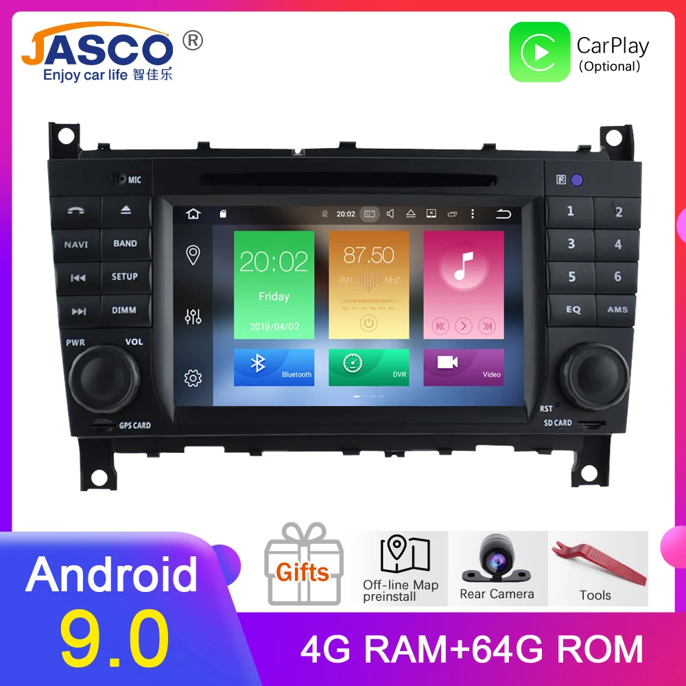 4G ОЗУ Android 9 0 автомобильный DVD стерео для Mercedes/Benz/c class/W203/G Class/W467 радио GPS навигация