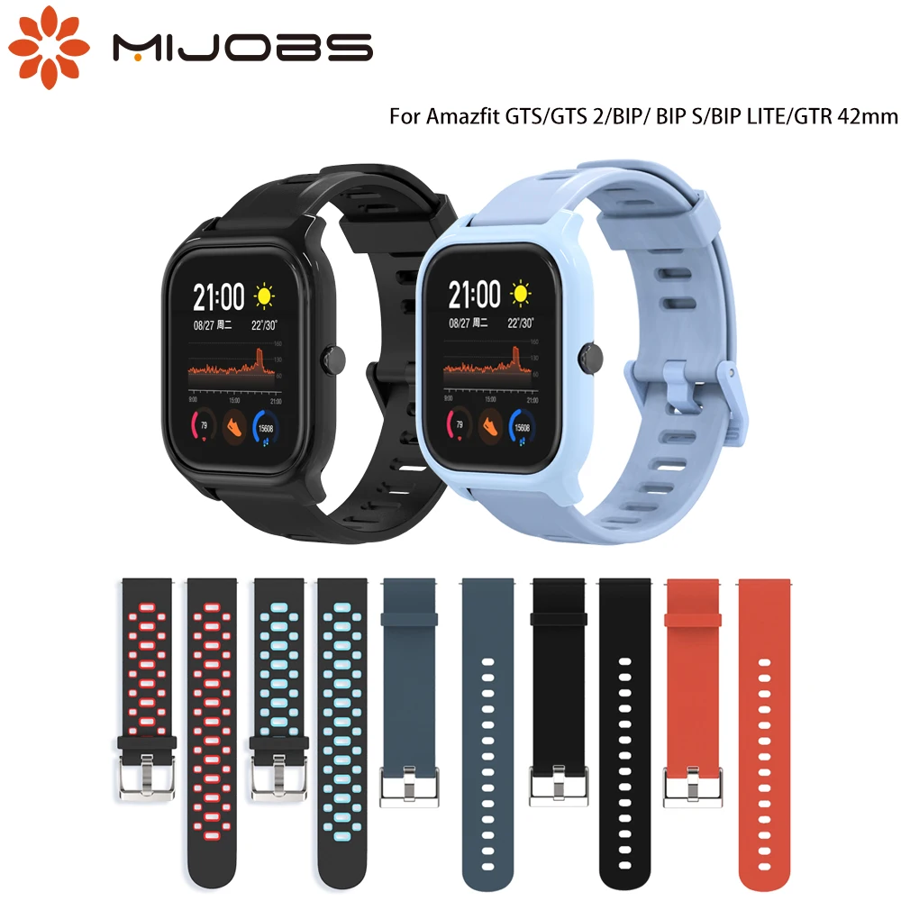 

Strap for Amazfit GTS/GTS 2 Silicone Bracelet for Amazfit Bip/BIP S Wristband for Huami Amazfit BIP LITE/GTR 42 Smart Watch 20mm