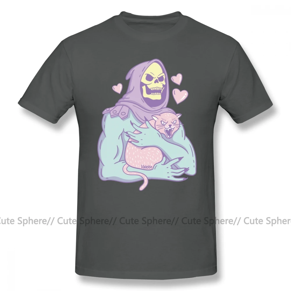 Футболка «Мастера Вселенной» Skeletor S Cat, футболка, 100 хлопок, 4xl, футболка с принтом, Мужская модная Милая футболка - Цвет: Dark Grey