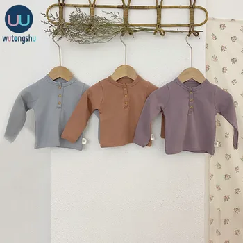 

Autumn Baby Boy T-shirt Kids Long Sleeve Shirt Solid Color Boys Top Clothing Cotton Boys T-shirt Baby Boy Clothes Winter 3-24M