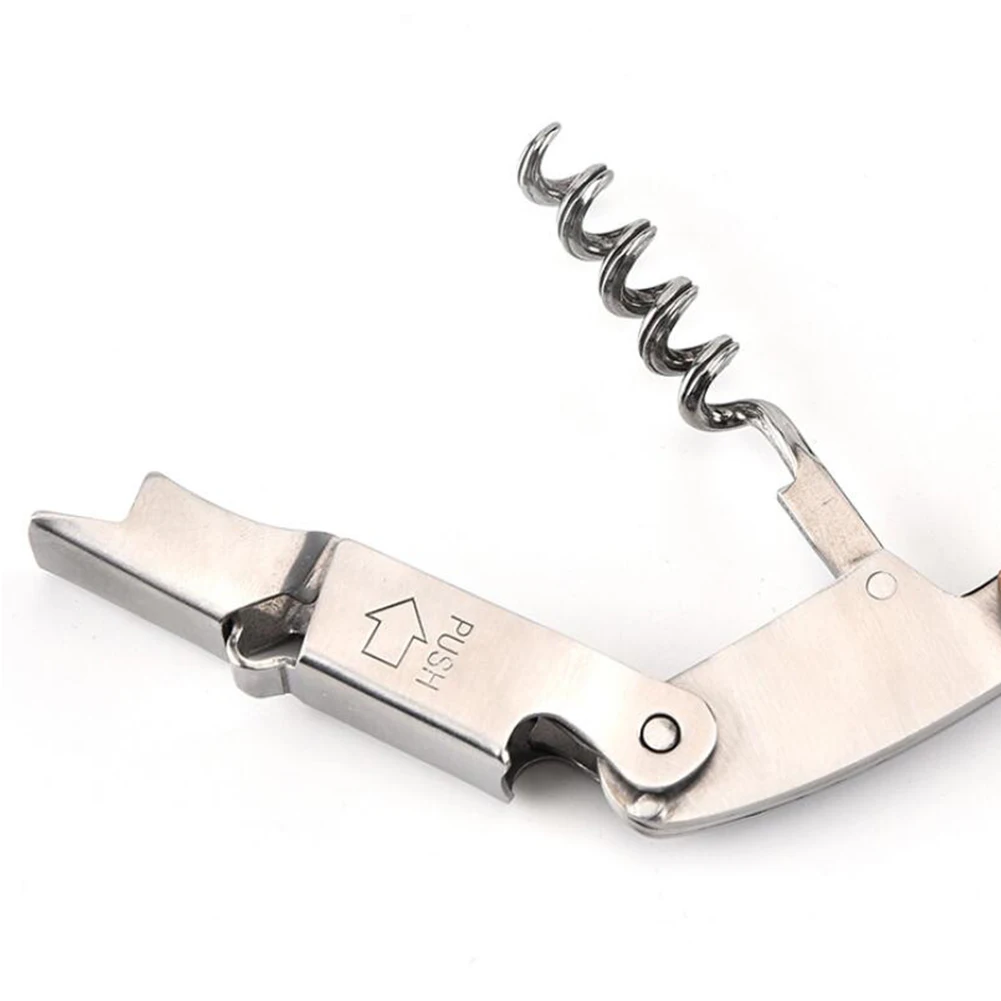 Stainless Steel Seahorse Knife Opener Double Corkscrews Portable Red Wine Bottle Openers Kitchen Utensils with Leather Cover