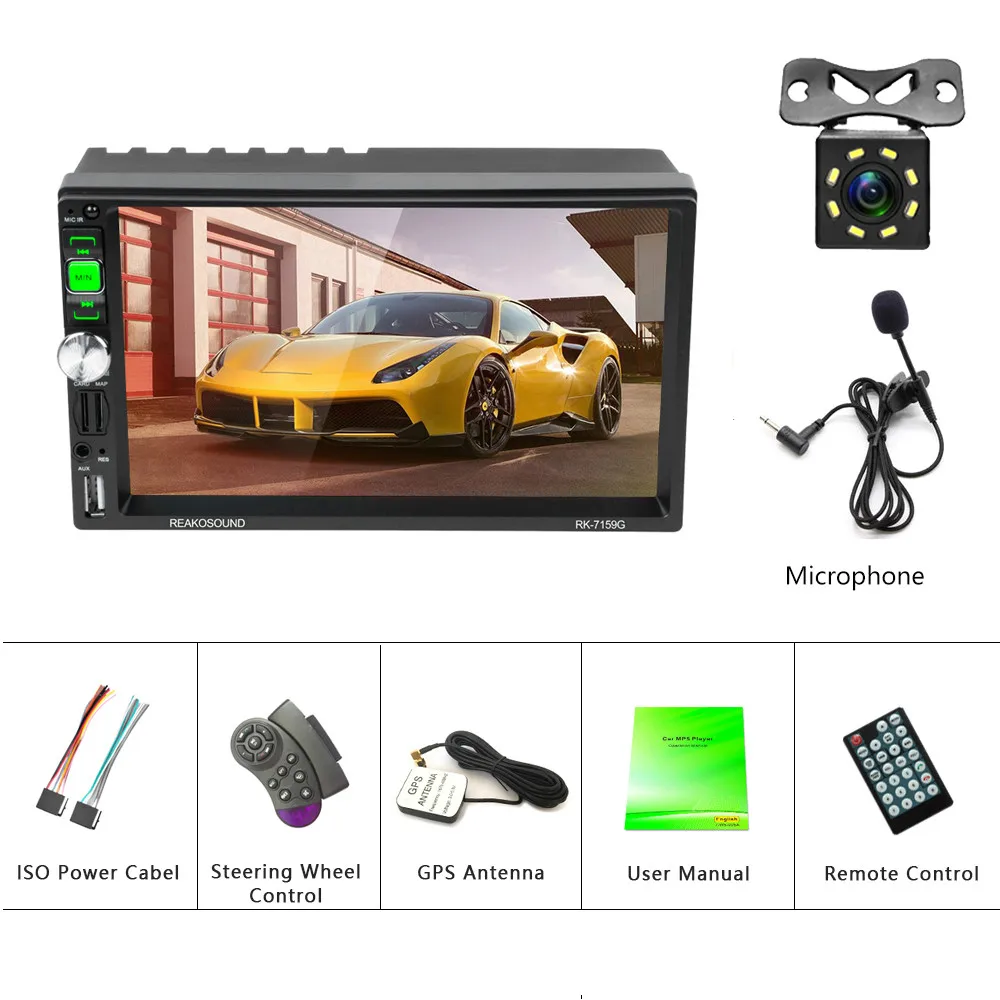 Автомагнитола Hikity 2 din " Авторадио gps навигация Bluetooth AUX FM 2din авто стерео с пультом дистанционного управления мультимедиа видео плеер - Цвет: With 8 IR Camera