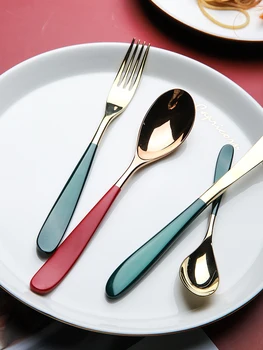 

Luxury Classic Cutlery Set Stainless Steel Travel Utensil Set Kitchen Reusable Dinner Couverts De Table Kitchenware BD50CJ