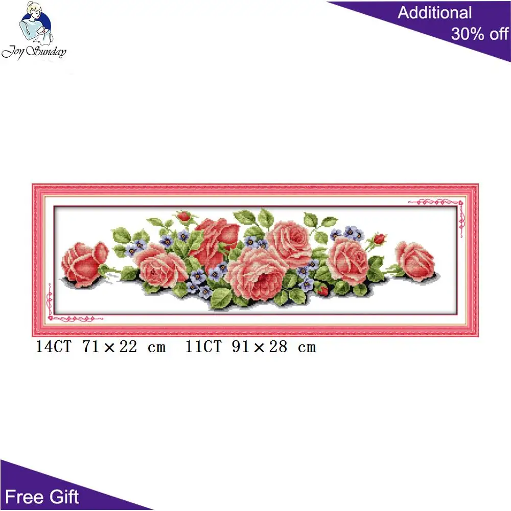 Joy Sunday H030(1)(2) подсчитанный и отпечатанный домашний декор длинное издание розы