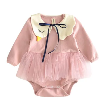

Toddler Baby Girls Casual Mesh Tutu Romper Jumpsuit Sequins Bow Long Sleeve Playsuit