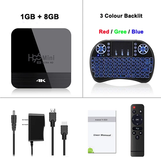 1G 8G Add I8Backlit H96 мини H8 Android 9,0 ТВ приставка 4K Смарт ТВ приставка H.265 2,4G 5G Wifi Google плеер четырехъядерный медиаплеер Netflix Bluetooth 4,0 - Цвет: 1G 8G Add I8Backlit