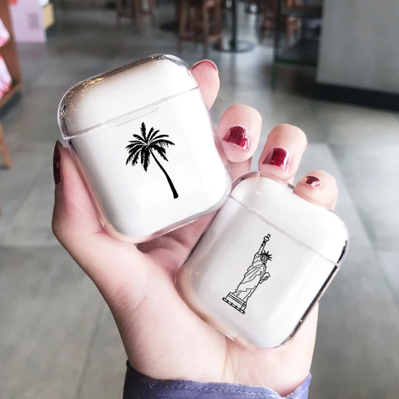 

Soft Cartoon Air Pods Case For Apple airpods Case Luxury Simple Lines Transparent Airpods Case in Bluetooth Earphone Accessories
