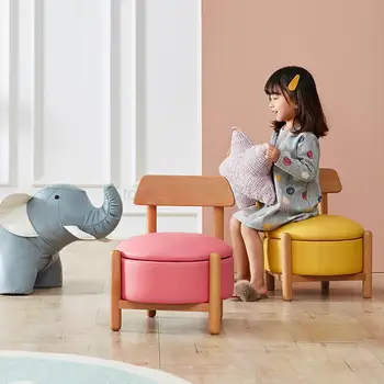 

Solid wood home stool baby sofa stool cute children stool round small bench