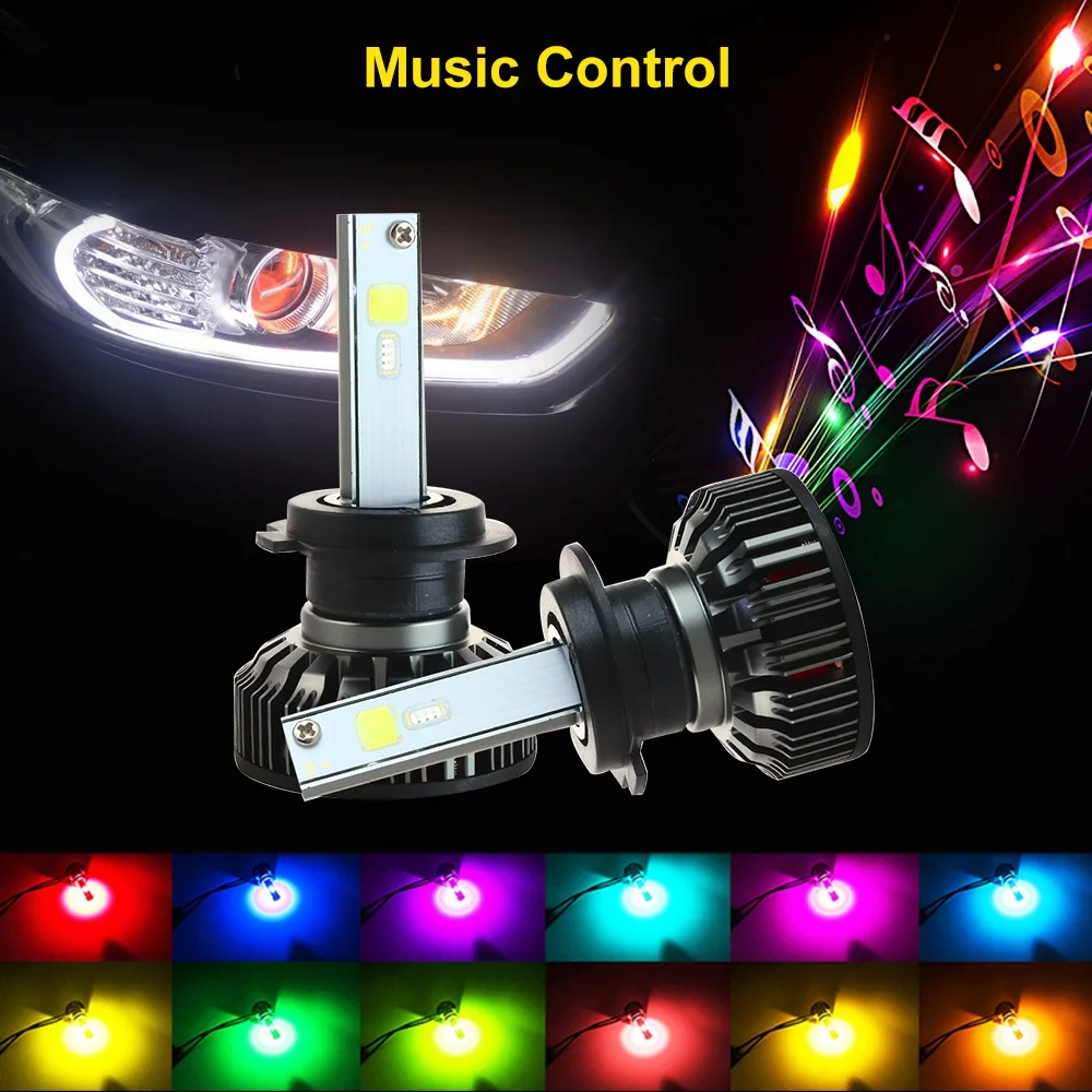 Приложение Bluetooth RGB H13 9004 9007 rgb Ангел глаз светодиодный луч движущийся головной светильник автомобильный