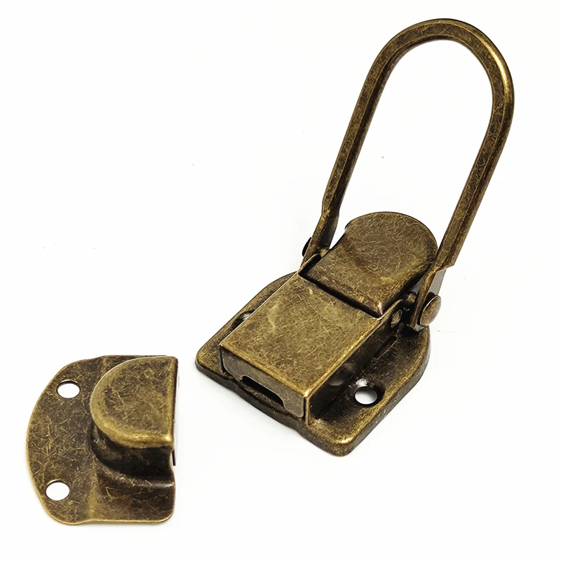 Buckle 1pc For Jewelry Wood Decorative Box Vintage Drawer Clasp Iron Furniture Toggle Lock Antique Brass Hasps Latches Hardware