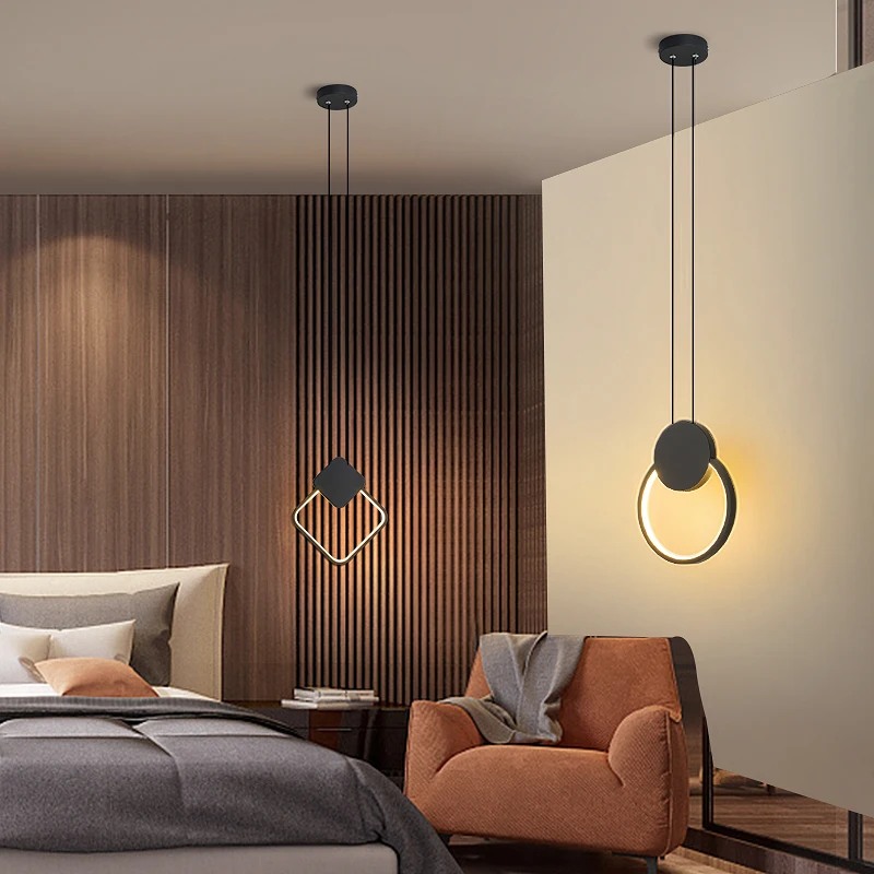 Pendant Lights Pendant Lamp Novelty Nordic Led Pendant Lights For Living Room Bedroom Bedside Bar Wall Decor Lighting Geometry Hanging Lamps Kitchen Fixture