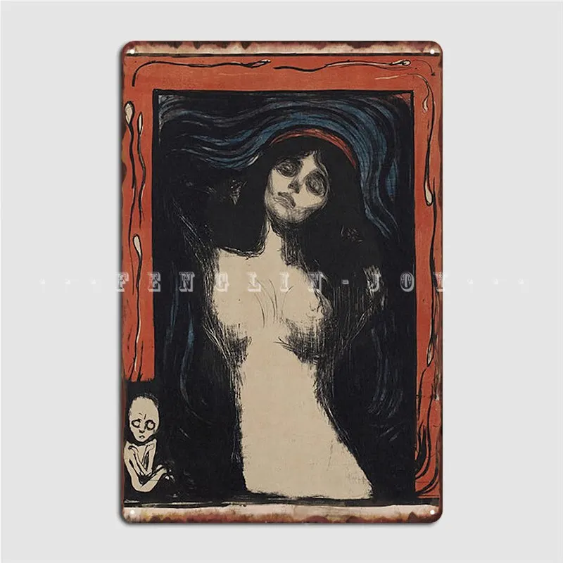 

Madonna Edvard Munch Metal Sign Retro Wall Mural Mural Wall Plaque Tin Sign Posters