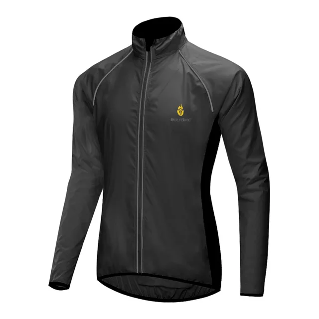 Ultralight Men Women Reflective Cycling Bike Jacket Men Women MTB Sports Jacket Windproof Waterproof Bicycle Wind Windbreaker Black