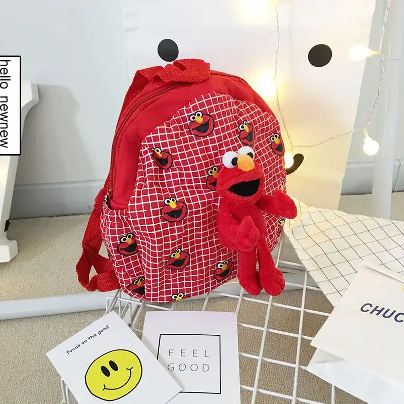 Красная плюшевая сумка Elmo школьный ранец с аниме Улица Сезам детский садовый