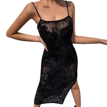 Летнее Новое тонкое сексуальное платье средней длины, сексуальное кружевное платье на бретелях
