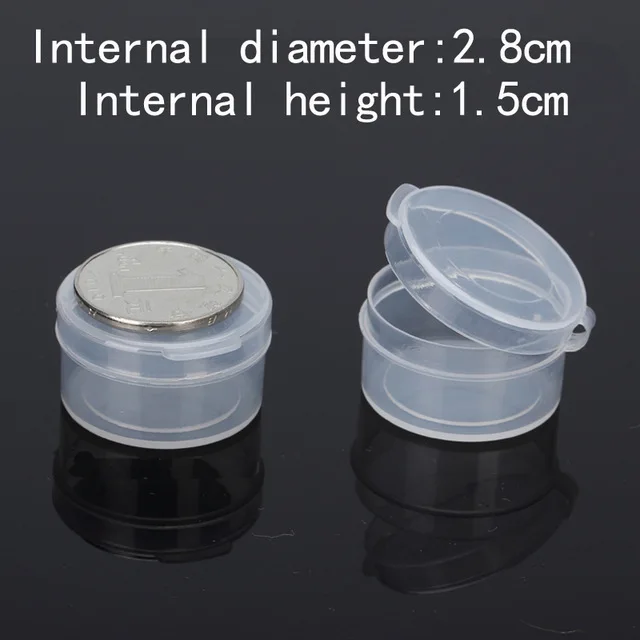 

Free Shipping Transparent Plastic Small round Boxes Packaging Storage Box lidded Jewelry & Small parts boxes 100pcs/lots