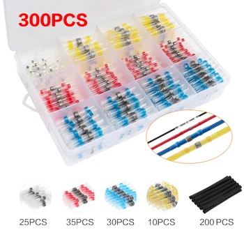 

300/600/800PCS Solder Seal Wire Connectors Kit, Heat Shrink Butt Connectors Waterproof and Insulated Electrical Wire Terminals