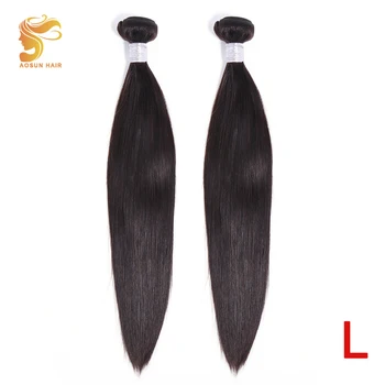 

AOSUN HAIR Peruvian Hair Weaving Bundles Straight Human Hair Bundles 8-26inch Natural Color 2 Piece Remy Hair Extensions