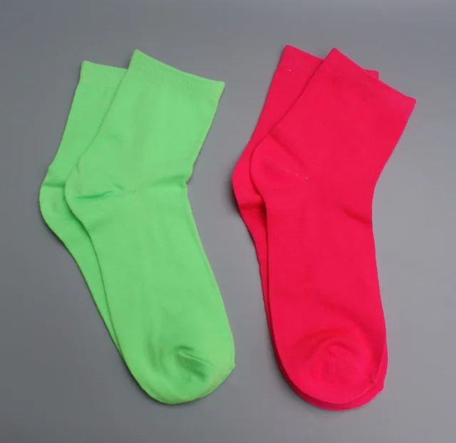 2 пары в партии, неоновые цветные носки для мужчин и женщин, яркие цветные хлопковые носки с круглым вырезом, короткий стиль