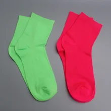 2 пары в партии, неоновые цветные носки для мужчин и женщин, яркие цветные хлопковые носки с круглым вырезом, короткий стиль