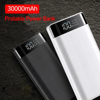

Hot 30000mAh Powerbank Portable Charging Poverbank Mobile Phone External Battery Charger Power Bank for Iphone Xiaomi Samsung