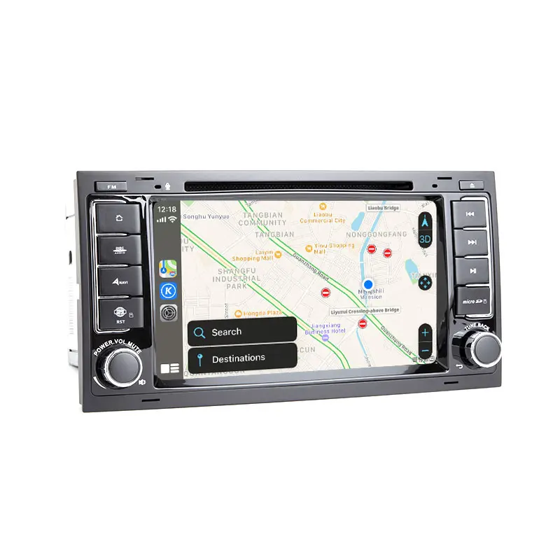 Excellent CarExc 2-DIN Android 9.0 Auto Radio For VW Volkswagen Touareg T5 Transporter Multivan Built-in CarPlay With DVD GPS Navigation Car Muiltmedia Player System 2
