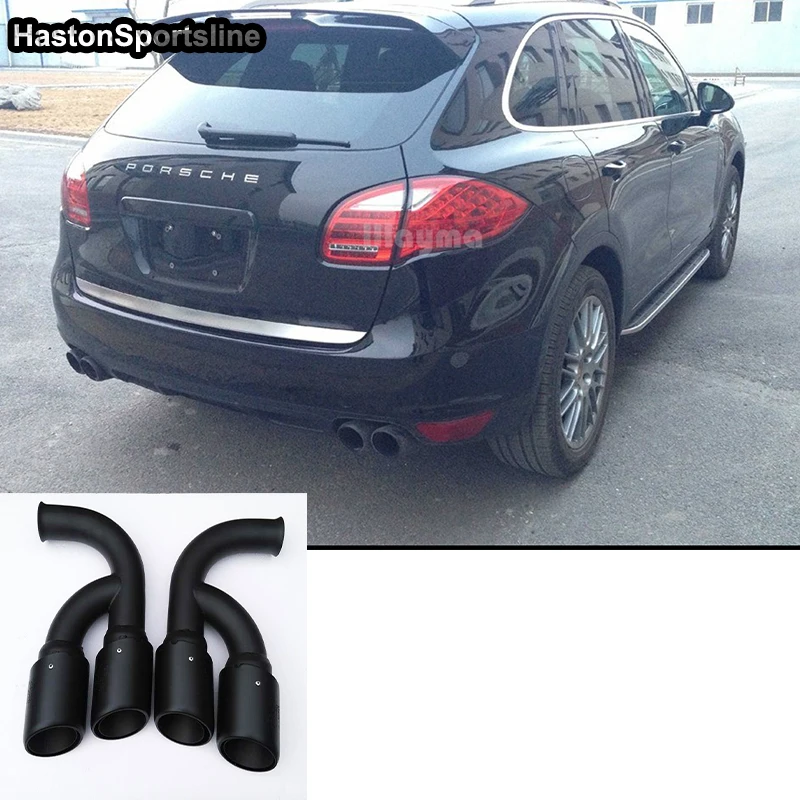  For Cayenne V6 V8 Rear Exhaust Tips Muffler Pipe Car Styling 2011 2012 2013 2014
