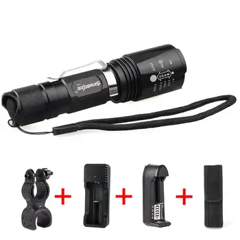 

5 Modes 3000LM Zoom Flashlight Lights T6 LED Torch Powerful 18650