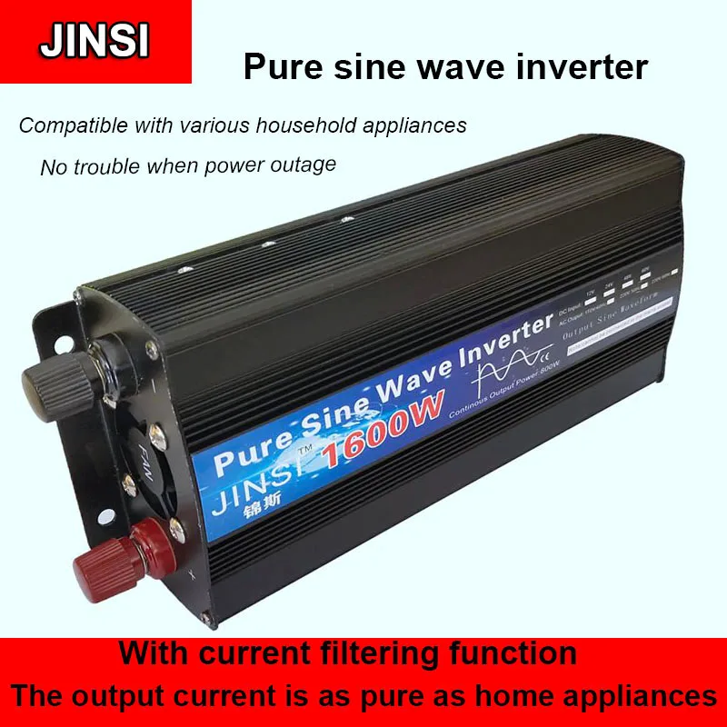 2000W Peak Pure Sine Wave Solar Inverter 1000W 12V DC to 120V AC Power Inverter 