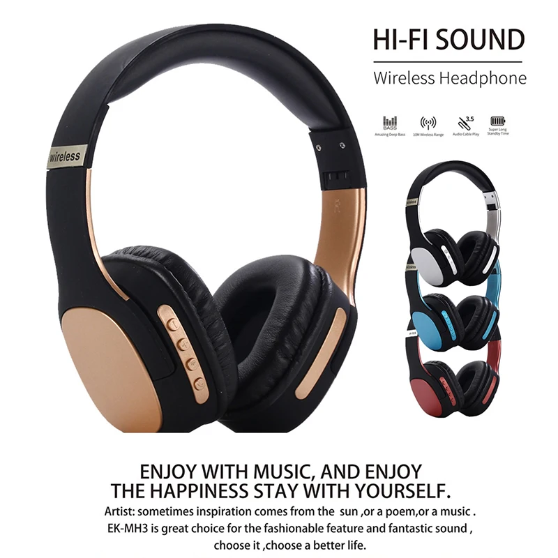 Gaming Headset Wireless Bluetooth Headset Bluetooth Headphones Stereo Earphone Foldable Headset Sports Music Headset with Mic