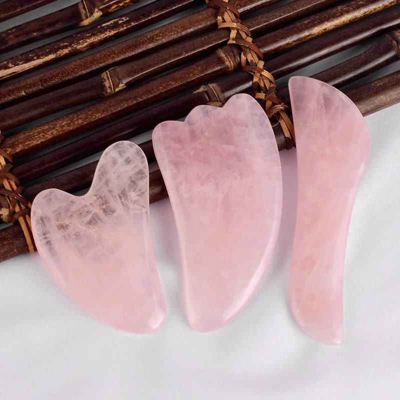 Manufacturers Direct Supply Natural High Quality Pink Crystal Health Care Scraping Plate Set Facial Part Body Beauty Healthy Pot