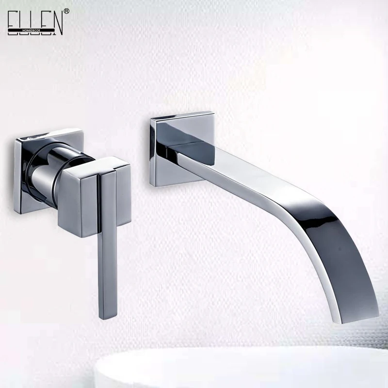Wall Mount Bathroom Faucet Waterfall Lavatory Sink Faucet Single Handle Tub Mixer Tap,Chrome Finish Lead-free Brass