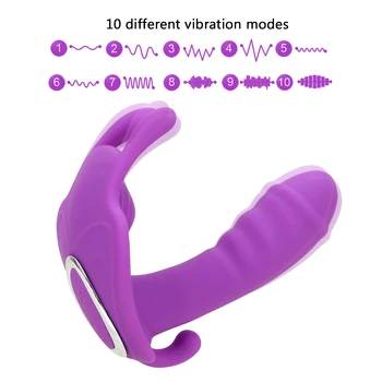 OLO Panties Wearable Butterfly Dildo Vibrator Clitoris Stimulator 10 Speeds Vibrating G Spot Massager Sex Toys for Women 3