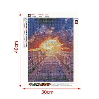 

4 Pack Sunrise 5D DIY Diamond Painting Kits Full Drill Rhinestone Embroidery Cross Stitch Home Decor Craft