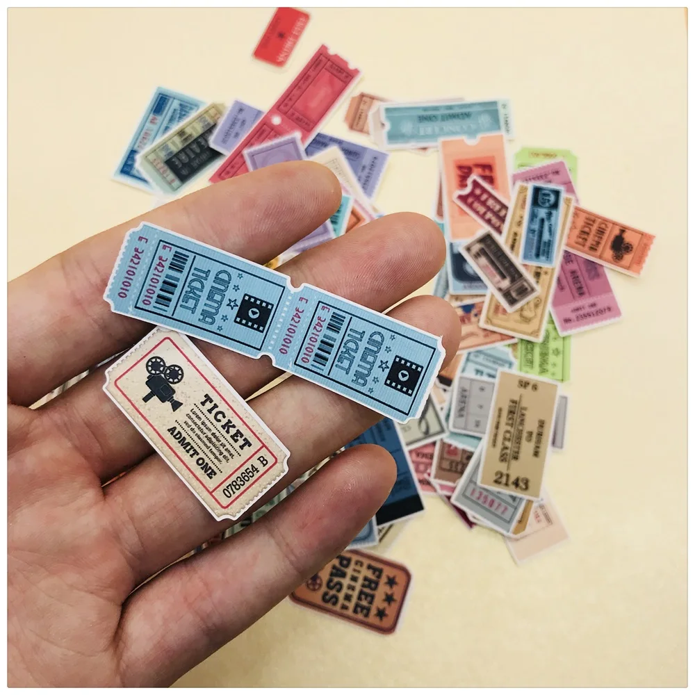 

78Pcs/Pack Vintage Ticket Label Tags Sticker DIY Craft Scrapbooking Album Junk Journal Happy Planner Decorative Stickers