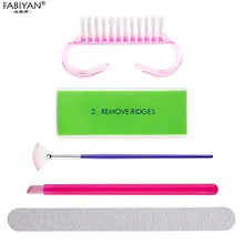 Нейл-арт 5 шт./компл. Маникюрный Инструмент Пилочки для ногтей для удаления пылевой вентилятор щеточная Очистительная буфера пилка для ногтей полировка кварцевая ручка