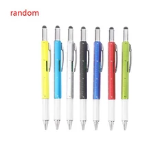 Stylo multifonction 6 en 1 avec règle d'écran tactile capacitif, tournevis multi têtes, outil fonctionnel de travail