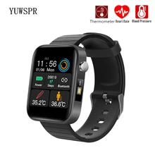 Relógios inteligentes medir a temperatura do corpo monitor de pressão arterial freqüência cardíaca saudável rastreador esportes relógio com ecg ppg spo2 t68