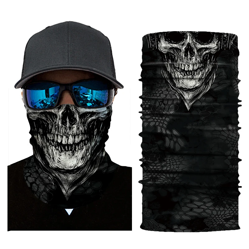 Mascara Moto Motorcycle Face Shield Bikers Mask Balaclava Party Scarf Outdoor Bandanas Scarves Skull Men Women Mascara Ghost knitted wool scarf fashion small ears narrow strip pointed cross warm luxury designer bandanas outdoor scarves