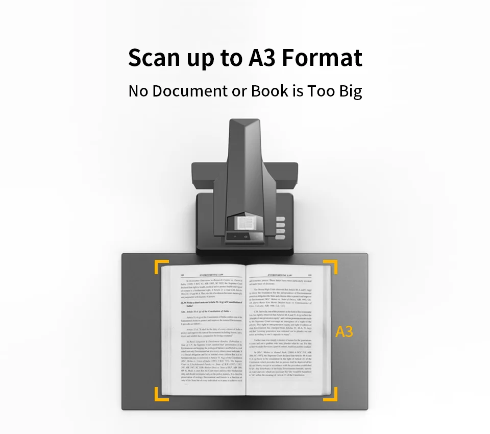 CZUR Book Scanner ET18 Pro A3 A4 Document Scanner with OCR WIFI Function for Mac Windows Convert to PDF/Searchable PDF/Word/TIFF portable scanner